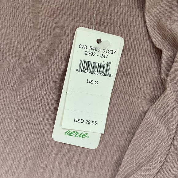 NEW aerie Women's Oversized Short Sleeve V Neck Tee Shirt Size Small NWT - Picture 2 of 14